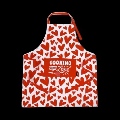 Schort FOLLOW YOUR HEART Wit/Rood