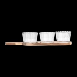 Serveerset MEDEA Acacia/3Potjes Glas