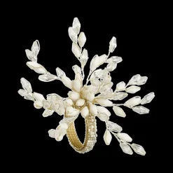 Servetring PALRA Kralen Wit