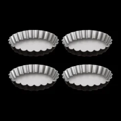 Set 4 Bakvorm BAKERY Tartelet Met. 12 cm
