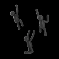 Set 3 Kapstok BUDDY Zwart Ass.