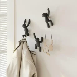 Set 3 Kapstok BUDDY Zwart Ass.