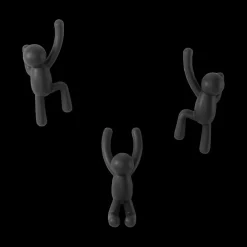 Set 3 Kapstok BUDDY Zwart Ass.