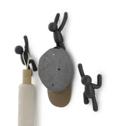 Set 3 Kapstok BUDDY Zwart Ass.