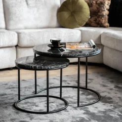 Set van 2 bijzettafels ARKYN Zwart