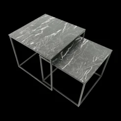 Set van 2 bijzettafels MIC Marble Noir