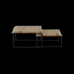 Set van 2 salontafels ETHAN Massief Acacia naturel