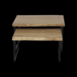 Set van 2 salontafels ETHAN Massief Acacia naturel