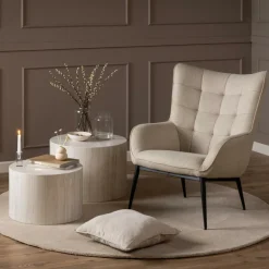 Set van 2 salontafels LIVA Travertijnlook