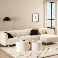 Set van 2 salontafels LIVA Travertijnlook