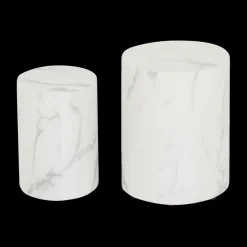 Set van 2 Salontafels RIKA Wit Carrara Marmer