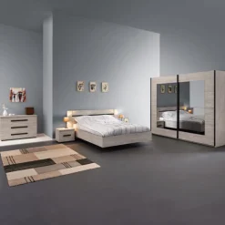 Slaapkamer IMPERIUM: Kleerkast 250cm + Bed 140x200 + Commode + 2x Nachttafels