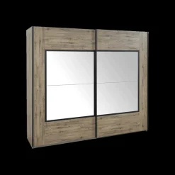 Slaapkamer LAFON: Kleerkast 245cm + Bed 160x200 + Commode + 2x Nachttafels