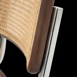 Sledestoel GUSTAV Beech Wood Canaletto / Chrome frame