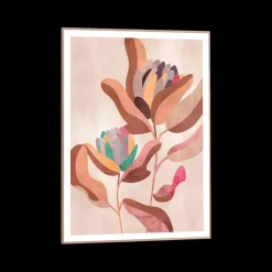 Slim Frame Wood Earth Flowers