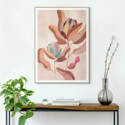 Slim Frame Wood Earth Flowers