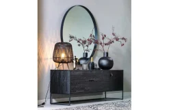 Spiegel KROES Metaal Zwart Ø115cm