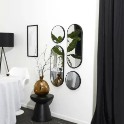 Spiegel VERSA S/4 Ovaal/Rond Zwart