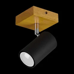 Spot MARLEY 1-Delig Hout/Metaal Zwart