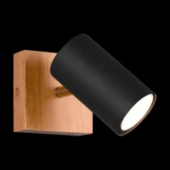 Spot MARLEY 1-Delig Hout/Metaal Zwart