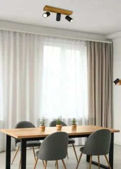 Spot MARLEY Hout/Metaal Zwart