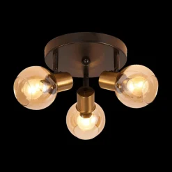 Spot OSIRA 3Del. Zwart/Glas Amber