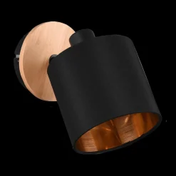 Spot TOMMY 1Del. Met./Hout Mat Zwart