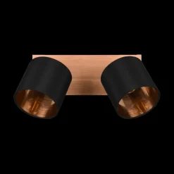 Spot TOMMY 2Del. Met./Hout Mat Zwart