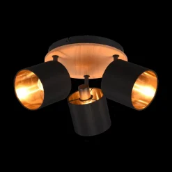 Spot TOMMY 3Del. Rnd Met./Hout Mat Zwart