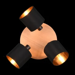 Spot TOMMY 3Del. Rnd Met./Hout Mat Zwart