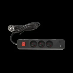 Stekkerblok ELLEX 3Del./USB Zwart