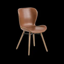 Stoel PLATS PU retro leather look brandy 691B