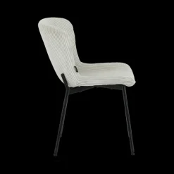 Stoel ZOEY Beige Ribfluweel