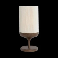 Tafellamp DANIA Donkerbruin Houtlook/Touw Crème