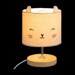 Tafellamp KATJE Hout/Kap Grijs