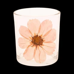 Theelichthouder FLOWER Glas Transp.