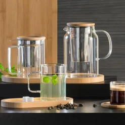 Theepot MIA Incl. Infuser Glas/Hout 90cl