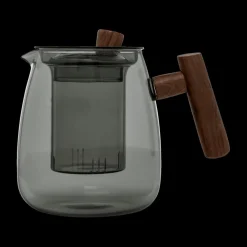 Theepot TWISTE 80cl Glas Grijs/Hout