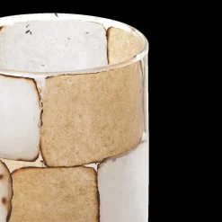 TL-Houder DRONERO L Glas Wit/Bruin