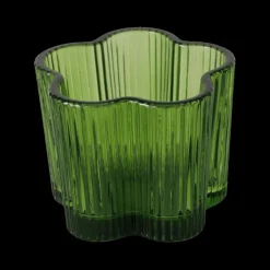 TL-Houder FIHONA Bloemvorm Glas Groen Ass.