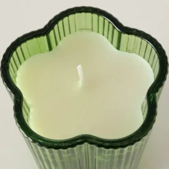 TL-Houder FIHONA Bloemvorm Glas Groen Ass.