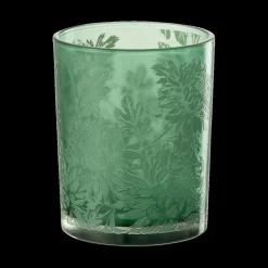 TL-Houder FLOWER Glas Mat Groen M