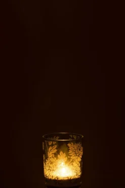 TL-Houder FLOWER Glas Mat Groen M