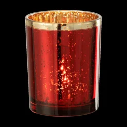 TL-Houder ROLI Glas Rood Rand Goud M