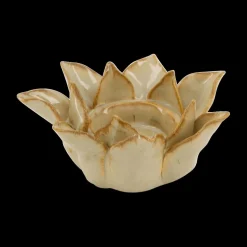 TL-Houder WALTI L Bloem Keramiek Beige