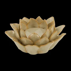 TL-Houder WALTI XL Bloem Keramiek Beige