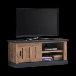 Tv-Meubel KAMIEL Industrial Oak/Rand Zwart