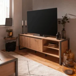 TV-meubel ROCKY Artisan Eik Anthraciet B160