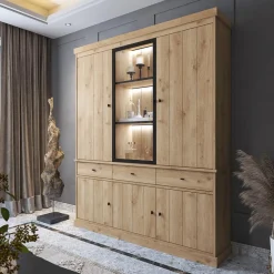 Vitrinekast CASTELLO B182 Lichte Eik