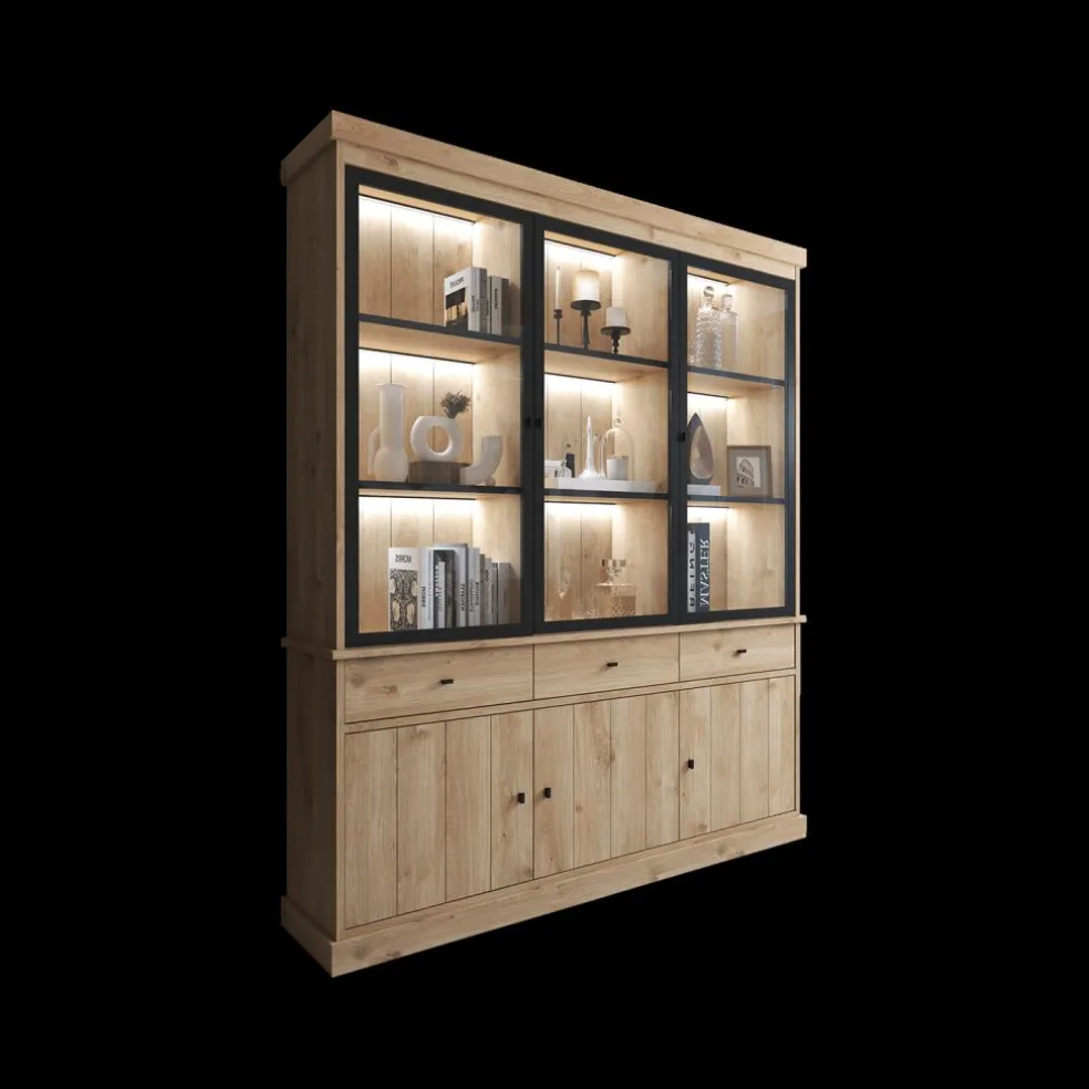 Vitrinekast CASTELLO B182 Lichte Eik